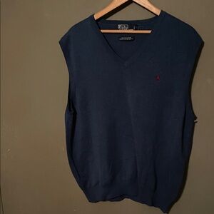 Polo Ralph Lauren Men's Dark Blue V-Neck Sweater Vest c3